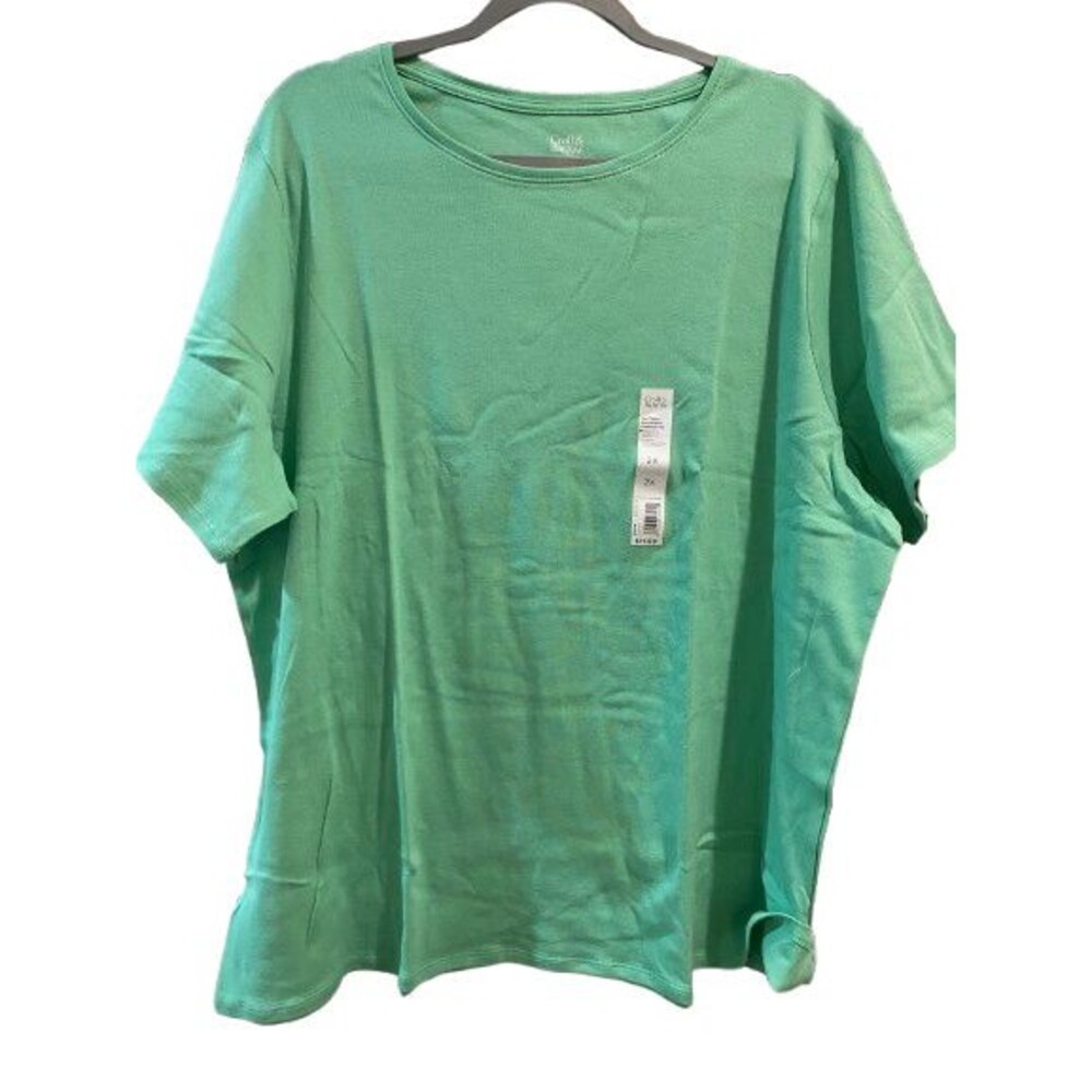 Women's 2X Classic Tee Croft & Barrow Cotton Short Sleeve Crewneck Pull-over